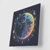 Creëer Je eigen magische regenboogmanen Vierkante Klok (Hoek)