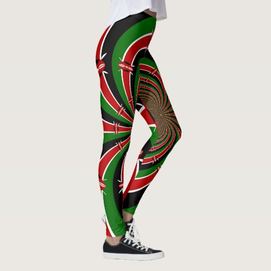 Creëer je eigen make it Kenyan Flag Clothing Leggings (Rechts)