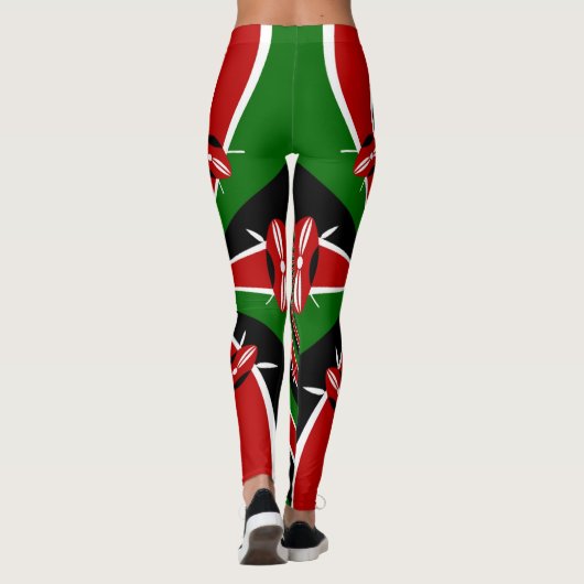 Creëer je eigen make it Kenyan Flag Clothing Leggings (Achterkant)