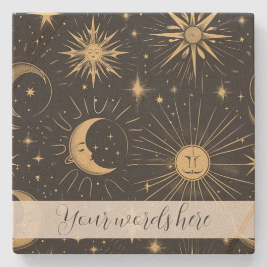 Creëer Je eigen Man in Moon Celestial Stenen Onderzetter (Voorkant)