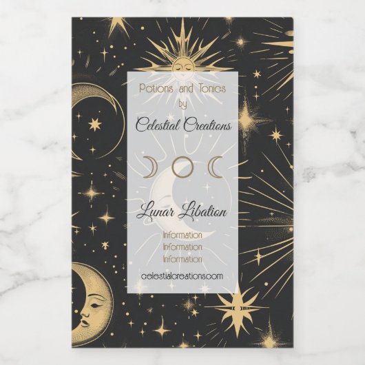 Creëer Je eigen Man in Moon Celestial Wijn Etiket (Enkel label)