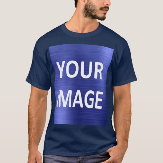 Creëer je eigen mannen marineblauw T-Shirt (Voorkant)