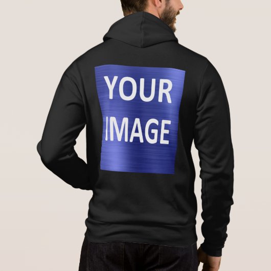 Creëer je eigen mannen zwart hoodie (Achterkant)