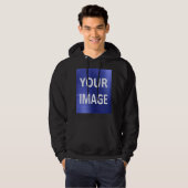 Creëer je eigen mannen zwarte Hoodie (Voorkant volledig)