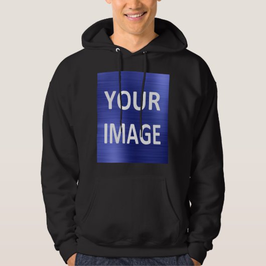 Creëer je eigen mannen zwarte Hoodie (Voorkant)