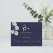 Creëer Je eigen marine White Eucalyptus RSVP Postc Briefkaart (Staand voorkant)