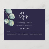 Creëer Je eigen marine White Eucalyptus RSVP Postc Briefkaart (Voorkant)