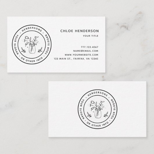 Creëer Je eigen Mason Jar Flowers Visitekaartje (Voorkant / Achterkant)