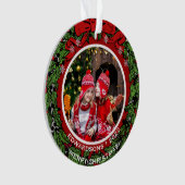 Creëer je eigen Merry-kerstfamiliefoto Ornament (voorkant)