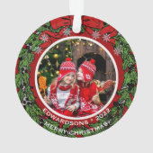 Creëer je eigen Merry-kerstfamiliefoto Ornament (achterkant)