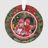 Creëer je eigen Merry-kerstfamiliefoto Ornament (voorkant)