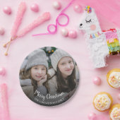 Creëer je eigen Merry-kerstfamiliefoto Papieren Bordje (Feest)