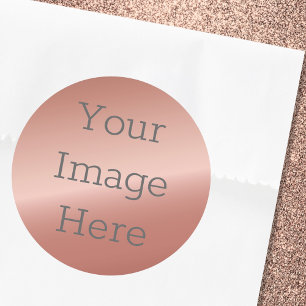 Creëer Je Eigen Metallic Rose Goud Faux Folie Ronde Sticker