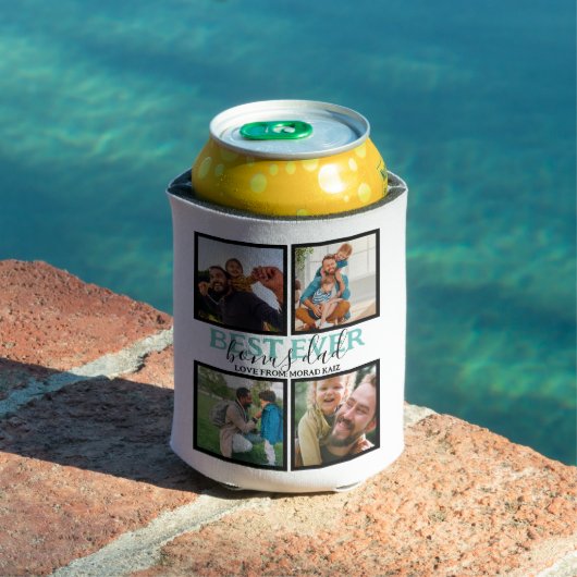 Creëer je eigen Modern Bonus Pap 4 Foto Collag Blikjeskoeler (Insitu Zwembad)