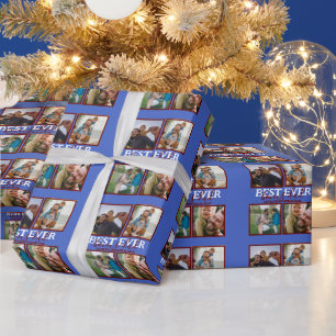 Creëer je eigen Modern Bonus Pap 4 Foto Collage Cadeaupapier