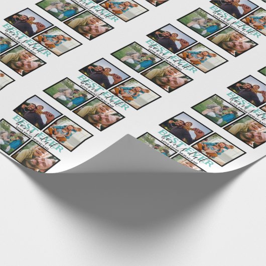 Creëer je eigen Modern Bonus Pap 4 Foto Collage Cadeaupapier (Hoek)