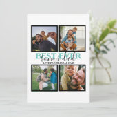 Creëer je eigen Modern Bonus Pap 4 Foto Collage Feestdagenkaart (Staand voorkant)