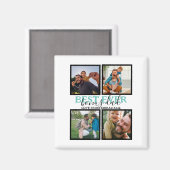 Creëer je eigen Modern Bonus Pap 4 Foto Collage Magneet (Voorkant / Achterkant)