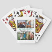 Creëer je eigen Modern Bonus Pap 4 Foto Collage Pokerkaarten (Achterkant)