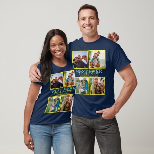 Creëer je eigen Modern Bonus Pap 4 Foto Collage T-shirt (Unisex)