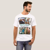 Creëer je eigen Modern Bonus Pap 4 Foto Collage T-shirt (Voorkant volledig)