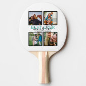Creëer je eigen Modern Bonus Pap 4 Foto Collage Tafeltennisbatje (Voorkant)