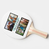 Creëer je eigen Modern Bonus Pap 4 Foto Collage Tafeltennisbatje (Zijkant)