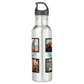 Creëer je eigen Modern Bonus Pap 4 Foto Collage Waterfles (Achterkant)