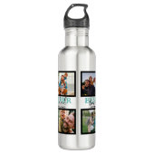 Creëer je eigen Modern Bonus Pap 4 Foto Collage Waterfles (Voorkant)