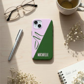 Creëer Je Eigen Moderne Bosgroen & Zachte Roze Case-Mate iPhone Case