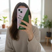 Creëer Je Eigen Moderne Bosgroen & Zachte Roze Case-Mate iPhone Case