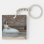 Creëer Je eigen moderne chic Couple Weddenfoto Sleutelhanger (Achterkant)