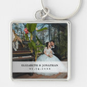 Creëer Je eigen moderne chic Couple Weddenfoto Sleutelhanger (Voorkant)
