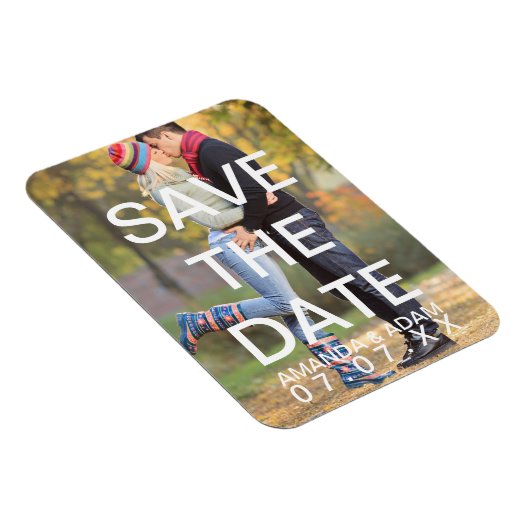 Creëer Je eigen moderne foto Bewaar de datummagnet Magneet (Rechterzijde)