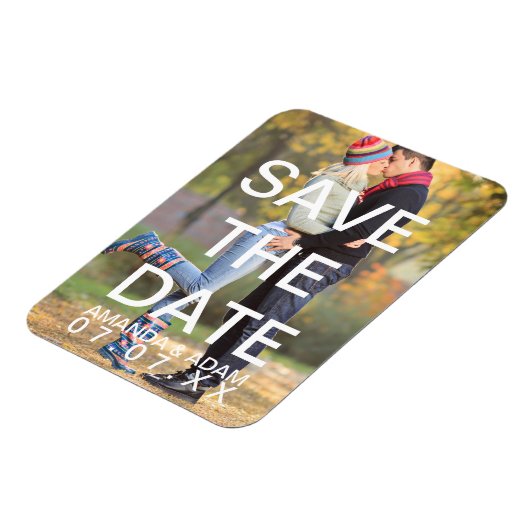 Creëer Je eigen moderne foto Bewaar de datummagnet Magneet (Linkerzijde)