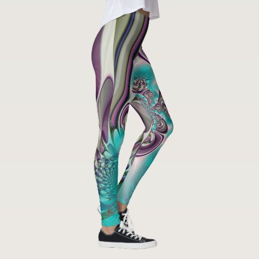 Creëer je eigen mooie bruiloft Blauwgroen Leggings (Rechts)