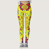 Creëer je eigen mooie florale patroon Kleding Leggings (Voorkant)