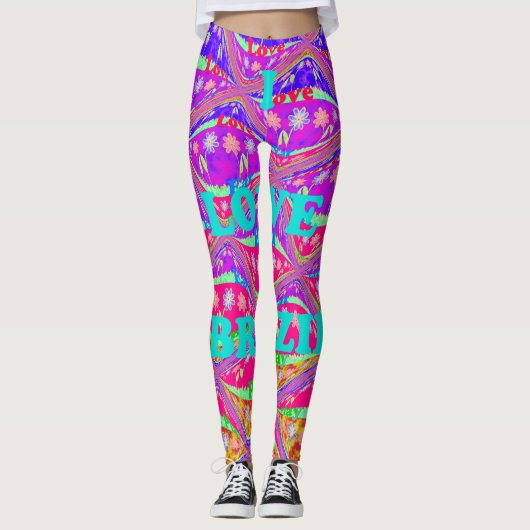 Creëer je eigen mooie ik hou van Brazilië Leggings (Voorkant)