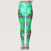 Creëer je eigen Mooie Saint Patrick Tekstflora Leggings (Voorkant)
