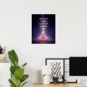 Creëer Je Eigen Motiverende Spreuk – Kosmische Boe Poster (Thuiskantoor)
