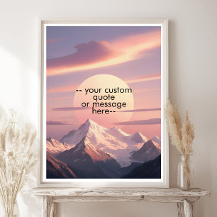 Creëer Je Eigen Motiverende Spreuk-Zonsondergang B Poster