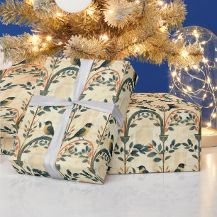 Creëer je eigen multi-gekleurde bogen vogels bloem cadeaupapier