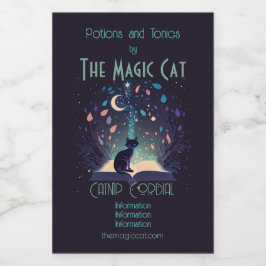 Creëer Je eigen mystieke Black Cat Magic Wijn Etiket