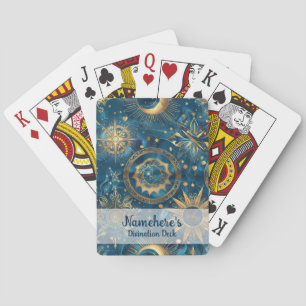 Creëer Je Eigen Mystieke Blauwe & Gouden Hemel Pokerkaarten