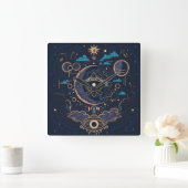 Creëer Je eigen mystieke hemelse maan Vierkante Klok (Huis)