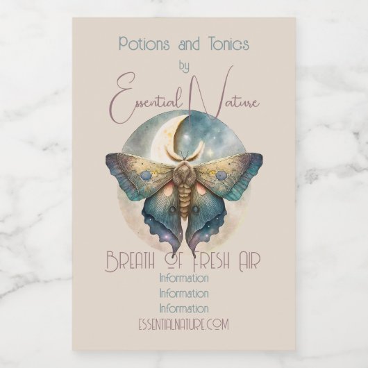 Creëer Je eigen mystieke maanmot Voedselcontainer Etiket (Enkel label)