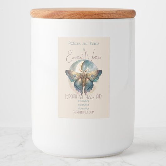 Creëer Je eigen mystieke maanmot Voedselcontainer Etiket (Voorkant)