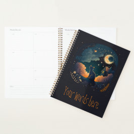 Creëer Je eigen mystieke middernacht zwarte kat Planner