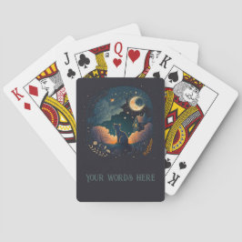 Creëer Je Eigen Mystieke Middernacht Zwarte Kat Pokerkaarten