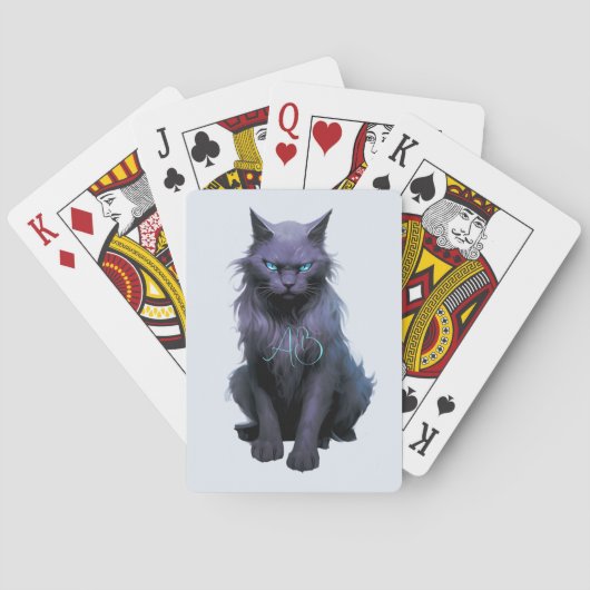Creëer Je eigen mystieke zwarte kat Pokerkaarten (Achterkant)